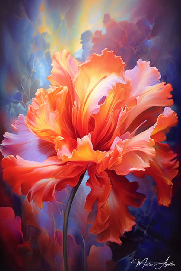 Pintura em tela de flor contemporânea sonho Pinturas Contemporâneas de Flores Master Apollon