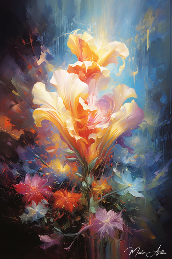 Pintura em tela de flor contemporânea pura Pinturas Contemporâneas de Flores Master Apollon