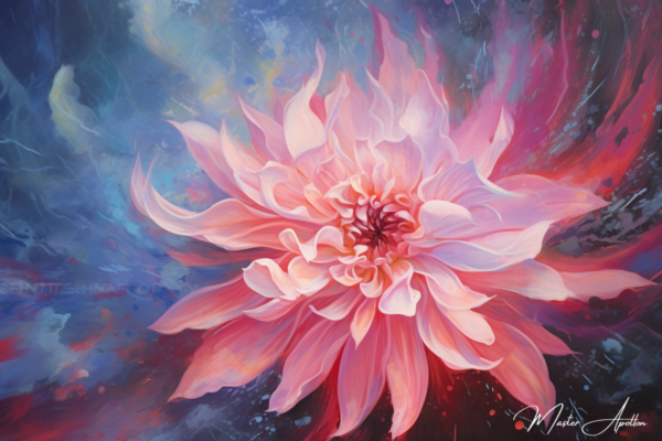 Pintura em tela de flor contemporânea rosa Pinturas Contemporâneas de Flores Master Apollon