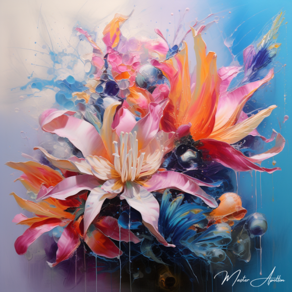 Pintura em tela de flor contemporânea sedutora Pinturas Contemporâneas de Flores Master Apollon