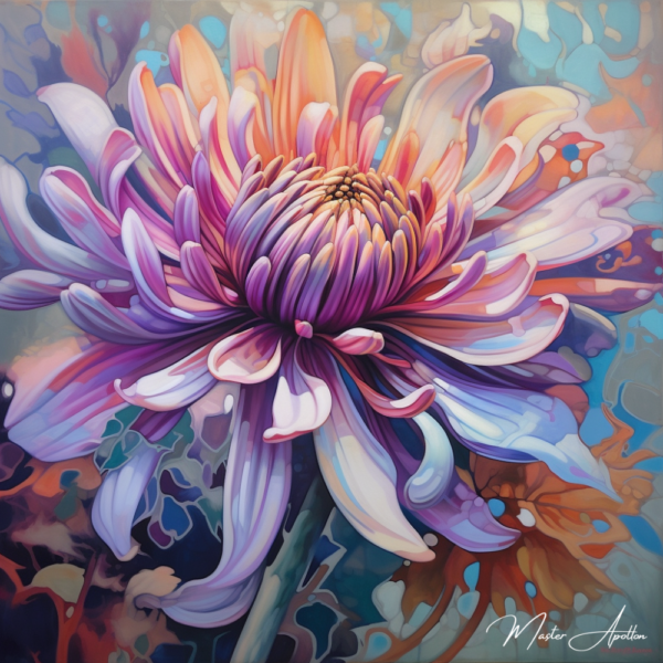 Pintura em tela de flor contemporânea violeta Pinturas Contemporâneas de Flores Master Apollon