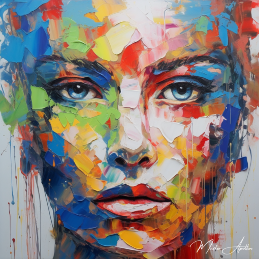 Tableau rosto contemporâneo Lola Pinturas Contemporâneas de Rostos Master Apollon