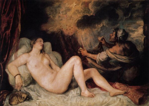 Danae com uma enfermeira – Titian Ticiano Master Apollon