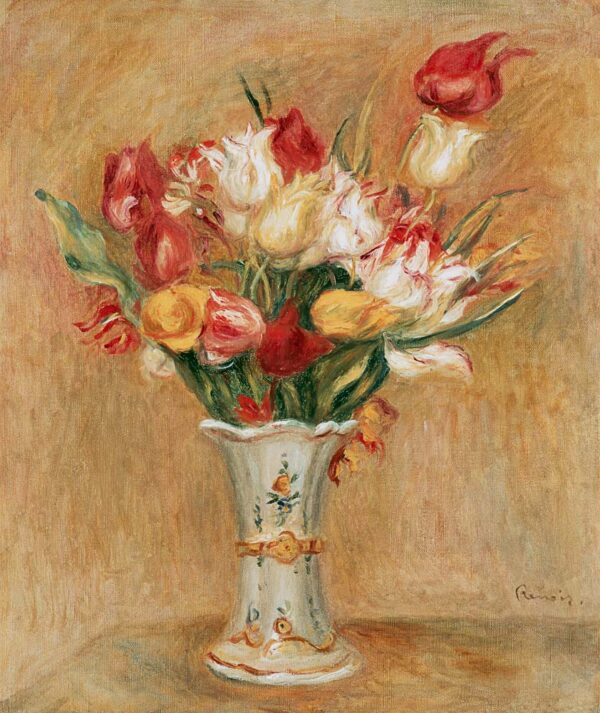 Bouquet de tulipas em vaso branco – Pierre-Auguste Renoir Pierre-Auguste Renoir Master Apollon