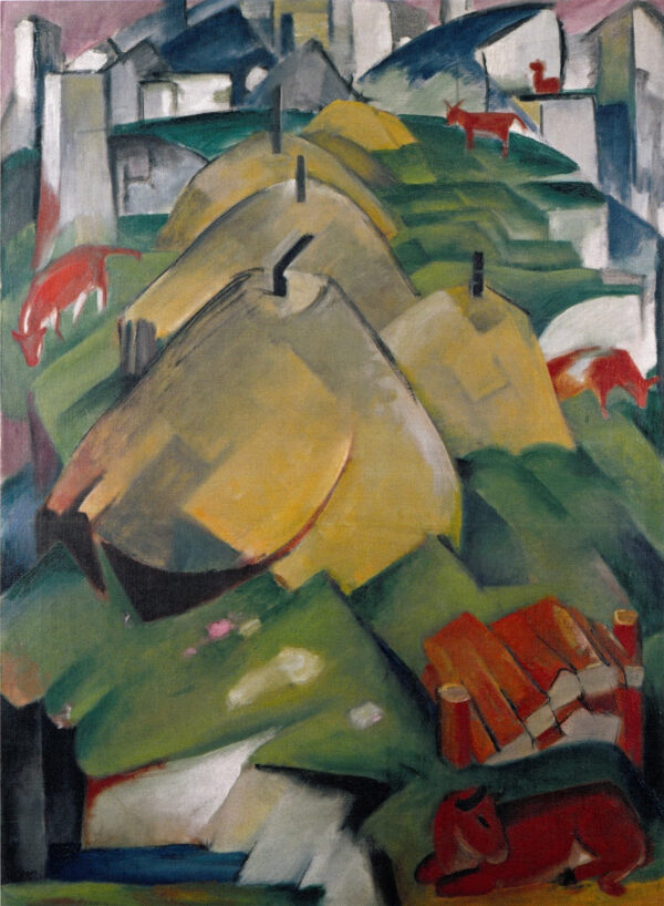 Cena alpina com fardos de feno – Franz Marc Franz Marc Master Apollon