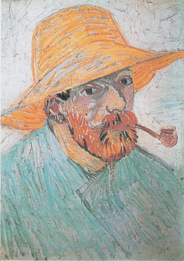 Autorretrato com um chapéu de palha e um cachimbo – Van Gogh Autoportraits de Vincent van Gogh Master Apollon