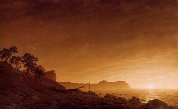 Vista de Arcona na aparição da lua – Caspar David Friedrich Caspar David Friedrich Master Apollon