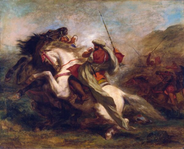 Colisão de cavaleiros mouros – Eugène Delacroix Eugène Delacroix Master Apollon