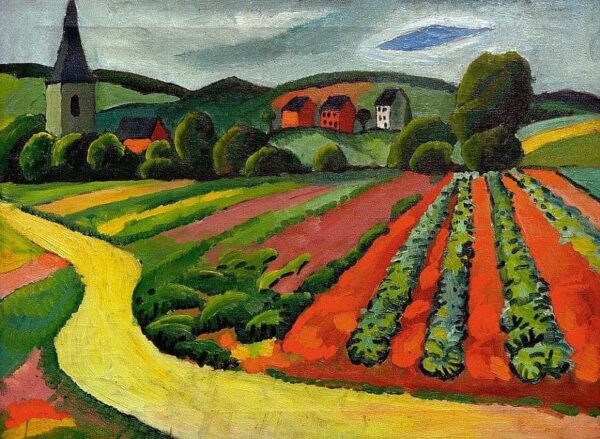 Paisagem com Igreja e Caminho – August Macke August Macke Master Apollon