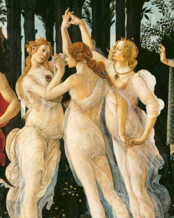 As três graças. Detalhe de: A primavera – Sandro Botticelli Sandro Botticelli Master Apollon