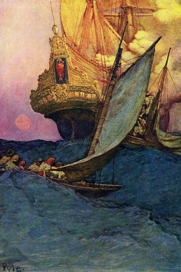 Um Ataque a um Galeão – Howard Pyle Howard Pyle Master Apollon