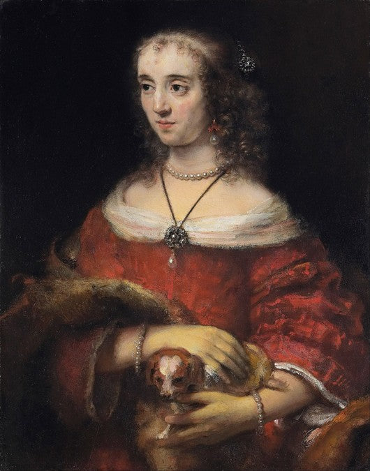 Retrato de uma dama com um cão de companhia – Rembrandt van Rijn Rembrandt van Rijn Master Apollon