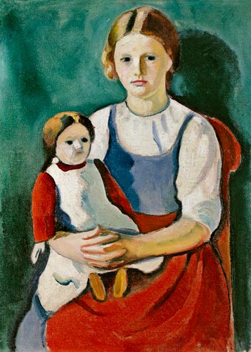 Menina loira com a boneca – August Macke August Macke Master Apollon