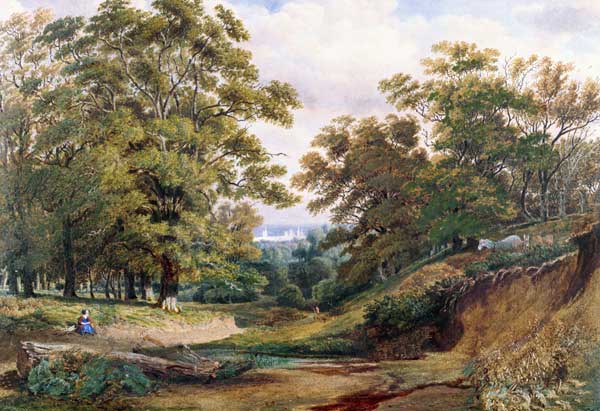 Uma cena na floresta de Bagley perto de Oxford – William Turner William Turner Master Apollon