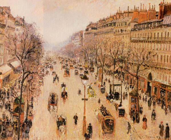 Boulevard Montmartre de Manhã, tempo cinza – Camille Pissarro Camille Pissarro Master Apollon