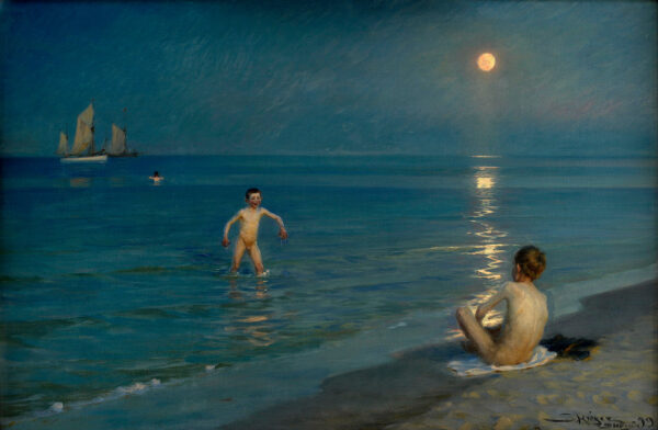 Garçons se banhando em Skagen, noite de verão – Peder Severin Kroyer Peder Severin Krøyer Master Apollon