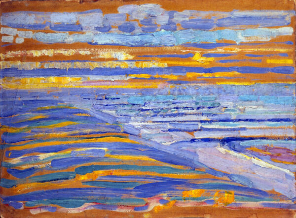 Vista das dunas com a praia e os píeres de Domburg – Mondrian Piet Mondrian Master Apollon