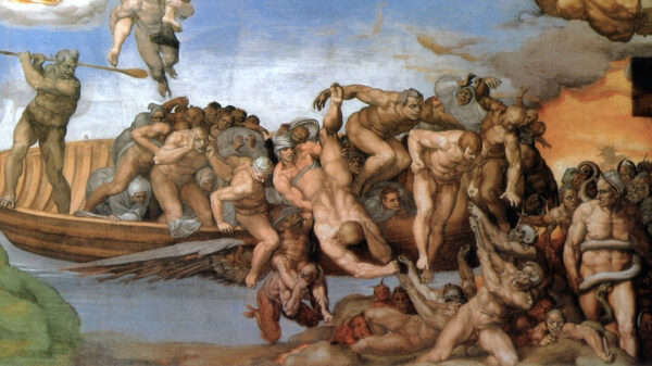 Julgamento Final – o barco de Caronte (Detalhe da Capela Sistina) – Michelangelo Michelangelo Master Apollon