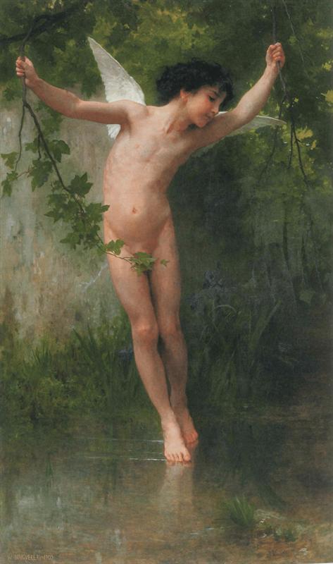 Cupido voando acima da água – William Bouguereau William Bouguereau Master Apollon