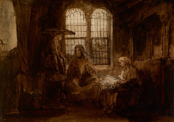 O Cristo conversando com Marta e Maria – Rembrandt van Rijn Rembrandt van Rijn Master Apollon