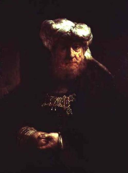 Homem em traje oriental (talvez o rei Ussiah acometido de lepra) – Rembrandt van Rijn Rembrandt van Rijn Master Apollon