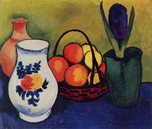 Cesta branca com flores e frutas – August Macke August Macke Master Apollon