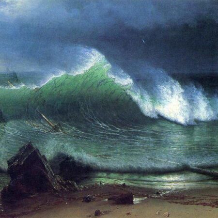 A costa do mar turquesa (mar de esmeralda) – Albert Bierstadt Albert Bierstadt Master Apollon