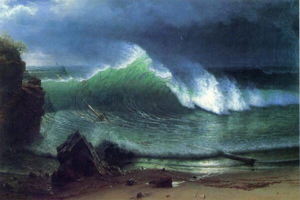 A costa do mar turquesa (mar de esmeralda) – Albert Bierstadt Albert Bierstadt Master Apollon