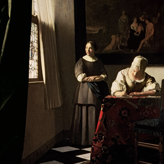 Mulher escrevendo uma carta e sua criada – Johannes Vermeer Johannes Vermeer Master Apollon