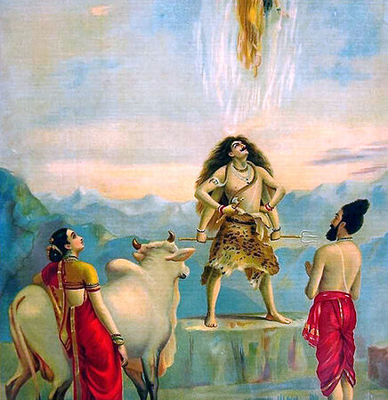 Ganga Avataran ou A Descida de Ganga – Raja Ravi Varma Raja Ravi Varma Master Apollon