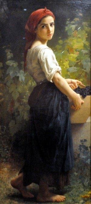 Menina com Uvas de William Bouguereau William Bouguereau Master Apollon