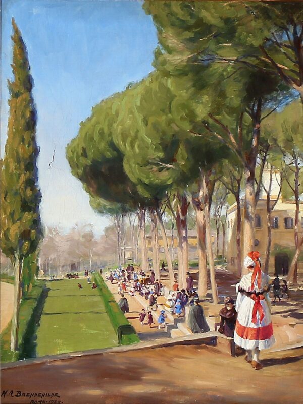 Len, “Dia de Verão na Villa Borghese em Roma” – Hans Andersen Brendekilde Andersen Brendekilde Master Apollon