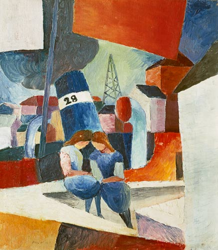 Imagem portuária com crianças no muro (Duisburgo) – August Macke August Macke Master Apollon