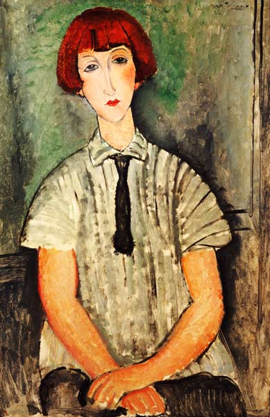 Menina em camisa listrada – Amedeo Modigliani Amedeo Modigliani Master Apollon