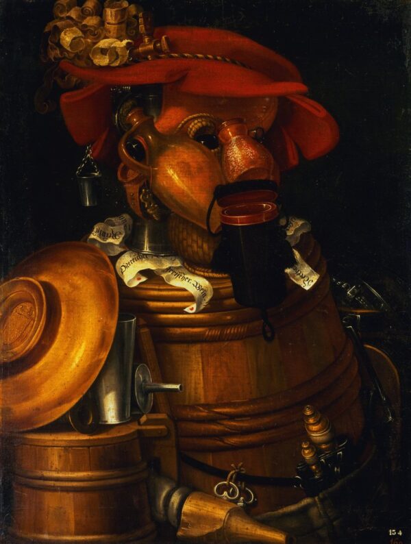 O servidor: Uma montagem antropomórfica de objetos relacionados à viticultura – Arcimboldo Giuseppe Arcimboldo Master Apollon