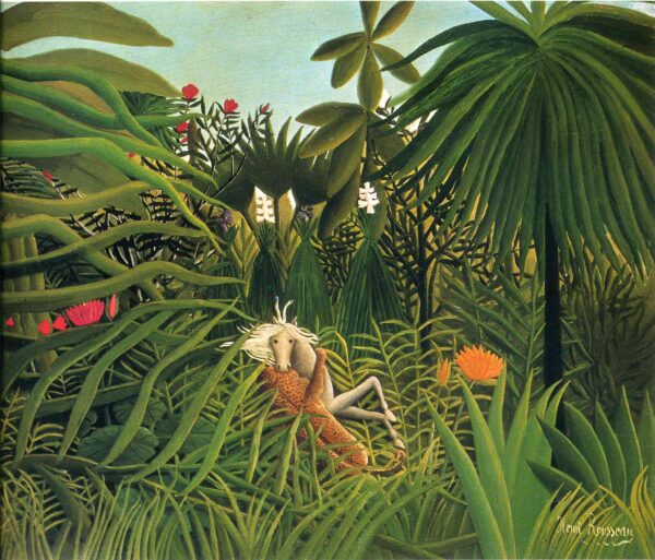 Jaguar atacando um cavalo – Henri Rousseau Henri Rousseau Master Apollon