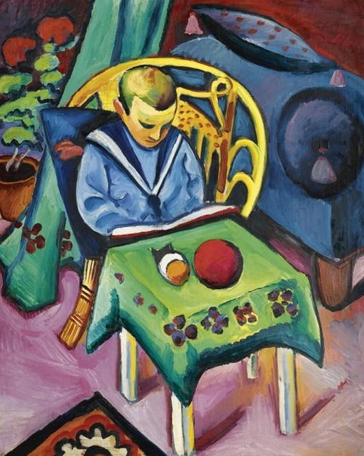 Garoto com um livro e brinquedos – August Macke August Macke Master Apollon