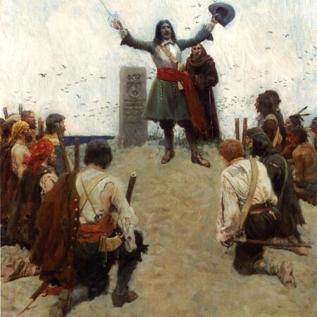 A Batismo de La Salle no País ‘Louisiana’ – Howard Pyle Howard Pyle Master Apollon