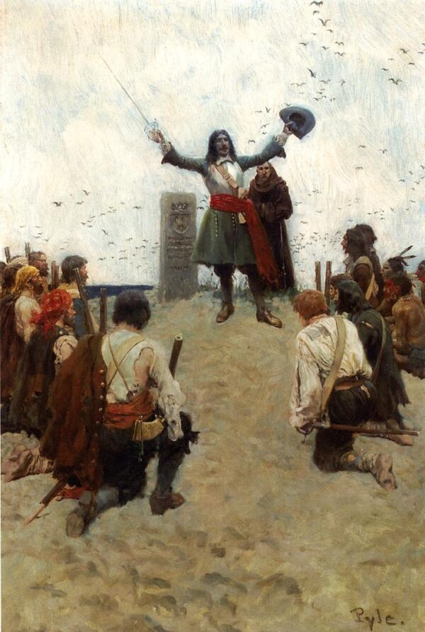 A Batismo de La Salle no País ‘Louisiana’ – Howard Pyle Howard Pyle Master Apollon