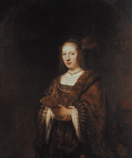 Dama com um leque – Rembrandt van Rijn Rembrandt van Rijn Master Apollon