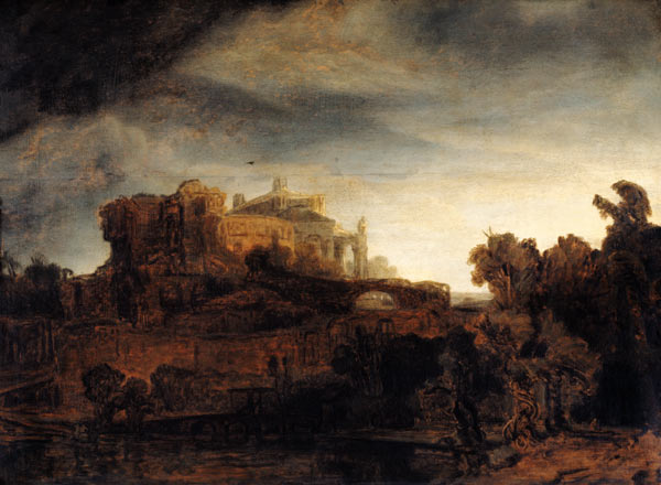 Paisagem com um castelo – Rembrandt van Rijn Rembrandt van Rijn Master Apollon