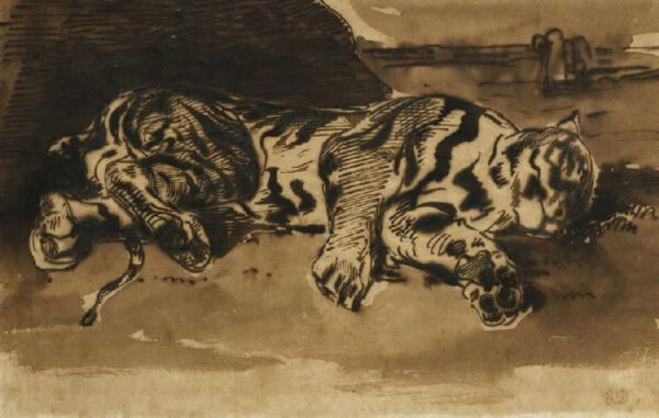 Tigre Deitado – Eugène Delacroix Eugène Delacroix Master Apollon