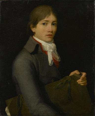 Retrato de um artista, de meio corpo, segurando um portfólio – Nicolas Bernard Lépicié Nicolas Bernard Lépicié Master Apollon