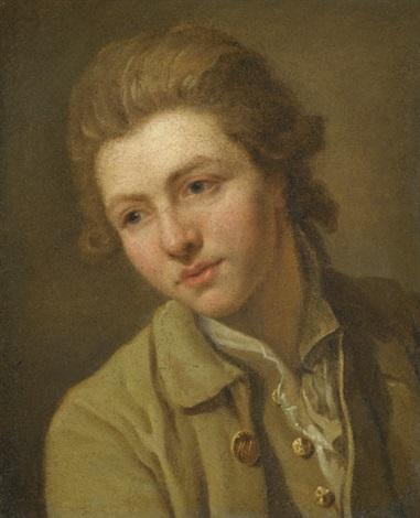 Retrato de um jovem, da cabeça e ombros, vestindo uma camisa marrom de colarinho aberto – Nicolas Bernard Lépicié Nicolas Bernard Lépicié Master Apollon