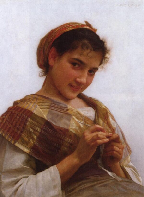 Retrato de uma jovem garota de crochê – William Bouguereau William Bouguereau Master Apollon