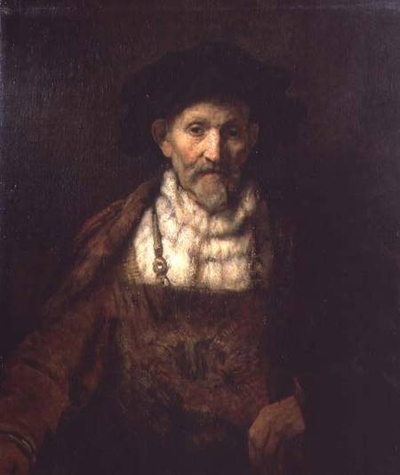 Retrato de um velho homem em traje de época – Rembrandt van Rijn Rembrandt van Rijn Master Apollon