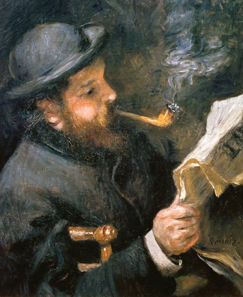 Claude Monet lendo um jornal – Pierre-Auguste Renoir Pierre-Auguste Renoir Master Apollon