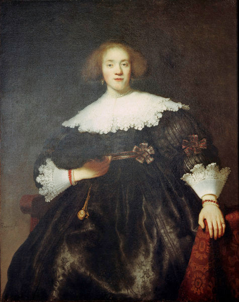 Retrato de uma mulher com um leque – Rembrandt van Rijn Rembrandt van Rijn Master Apollon