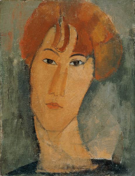 Rousse jeune femme avec la ruche de col – Amedeo Modigliani: Mulher ruiva com colmeia – Amedeo Modigliani Amedeo Modigliani Master Apollon