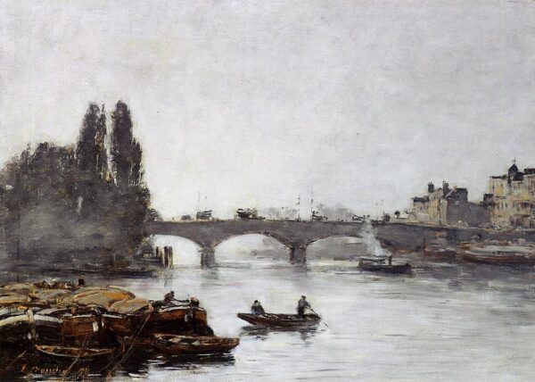 Rouen, o Pont Corneille, Efeito de Névoa – Eugène Boudin Eugène Boudin Master Apollon